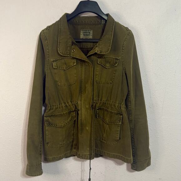 Levi's Women Khaki Utility Jacket Size Large - Picture 2 of 10